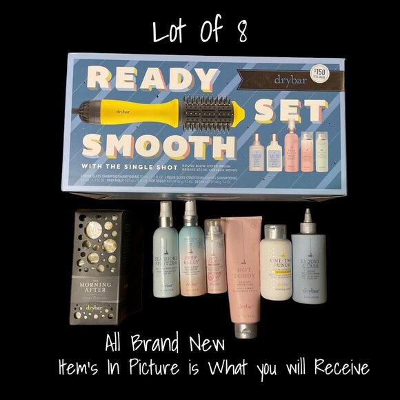 Drybar Ready Set Smooth With The Single Shot Blow Dryer Brush Kit lot 8 New - Picture 1 of 4